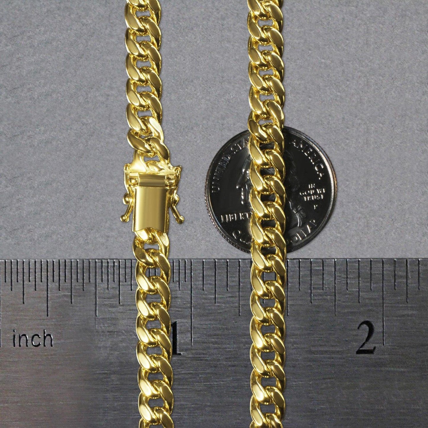 14k Yellow Gold Semi Solid Miami Cuban Chain (6.60 mm)