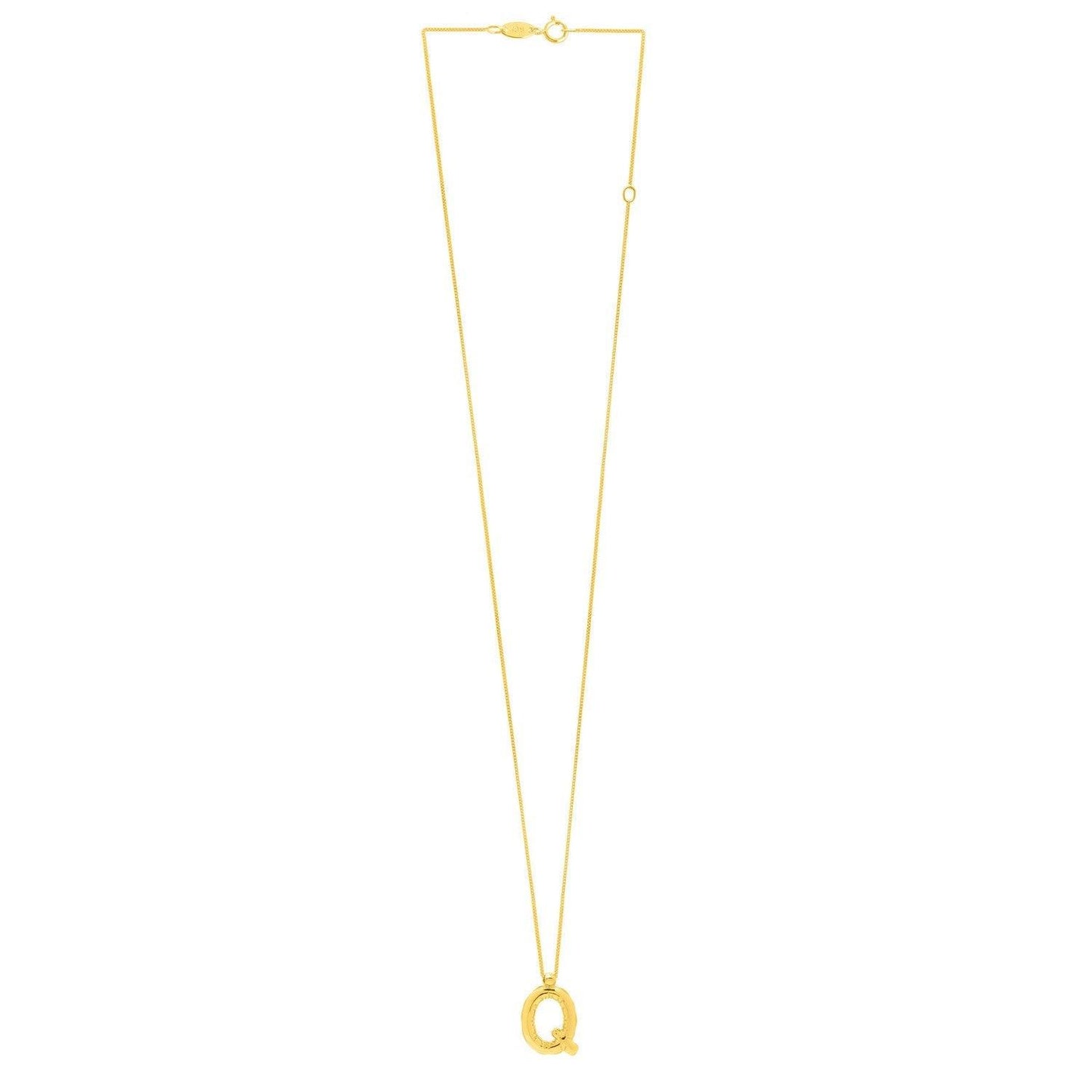 14K Yellow Gold Helium Initial Q Pendant