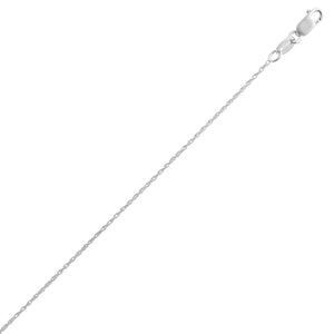 Sterling Silver Rhodium Plated Machine Rope Chain (1.06 mm)