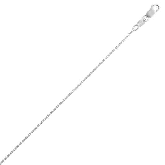 Sterling Silver Rhodium Plated Machine Rope Chain (1.06 mm)
