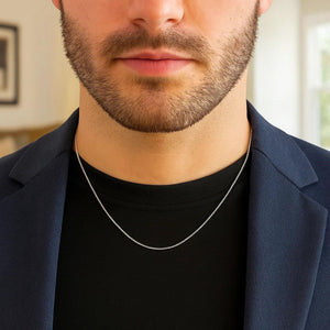 Sterling Silver Rhodium Plated Machine Rope Chain (1.06 mm)