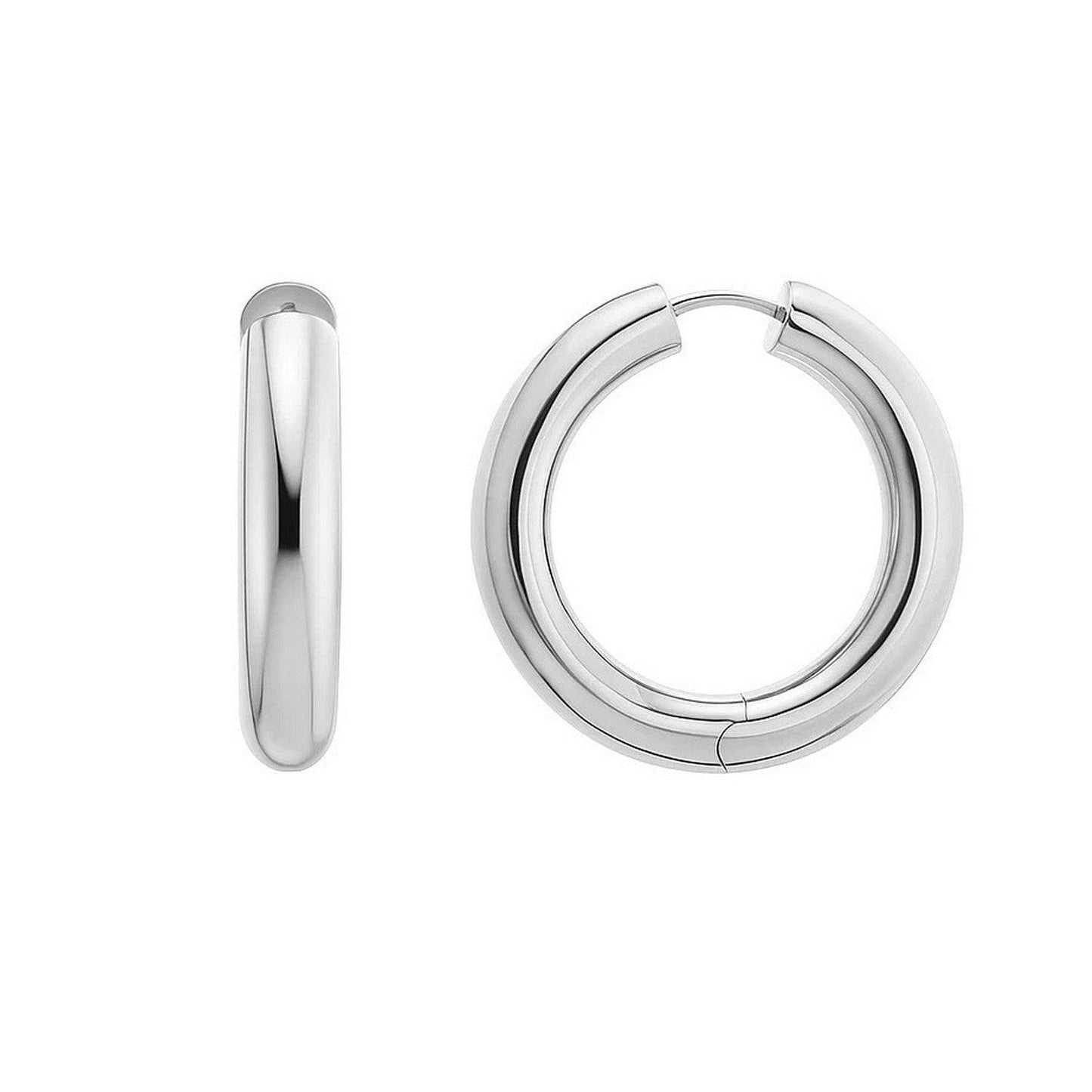 Sterling Silver Round Hoop Earrings