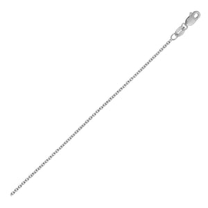 14k White Gold Round Cable Link Chain (2.4 mm)