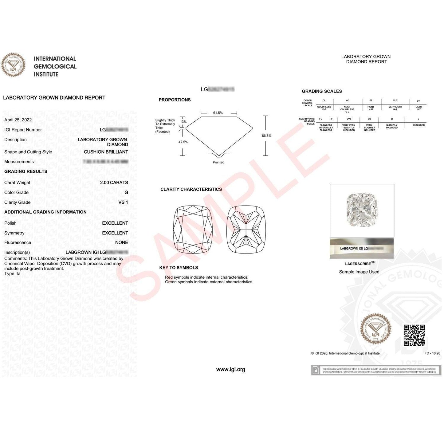 2 Carat Cushion Lab Grown IGI G/VS1 Diamond Solitaire Ring in 14K Yellow Gold
