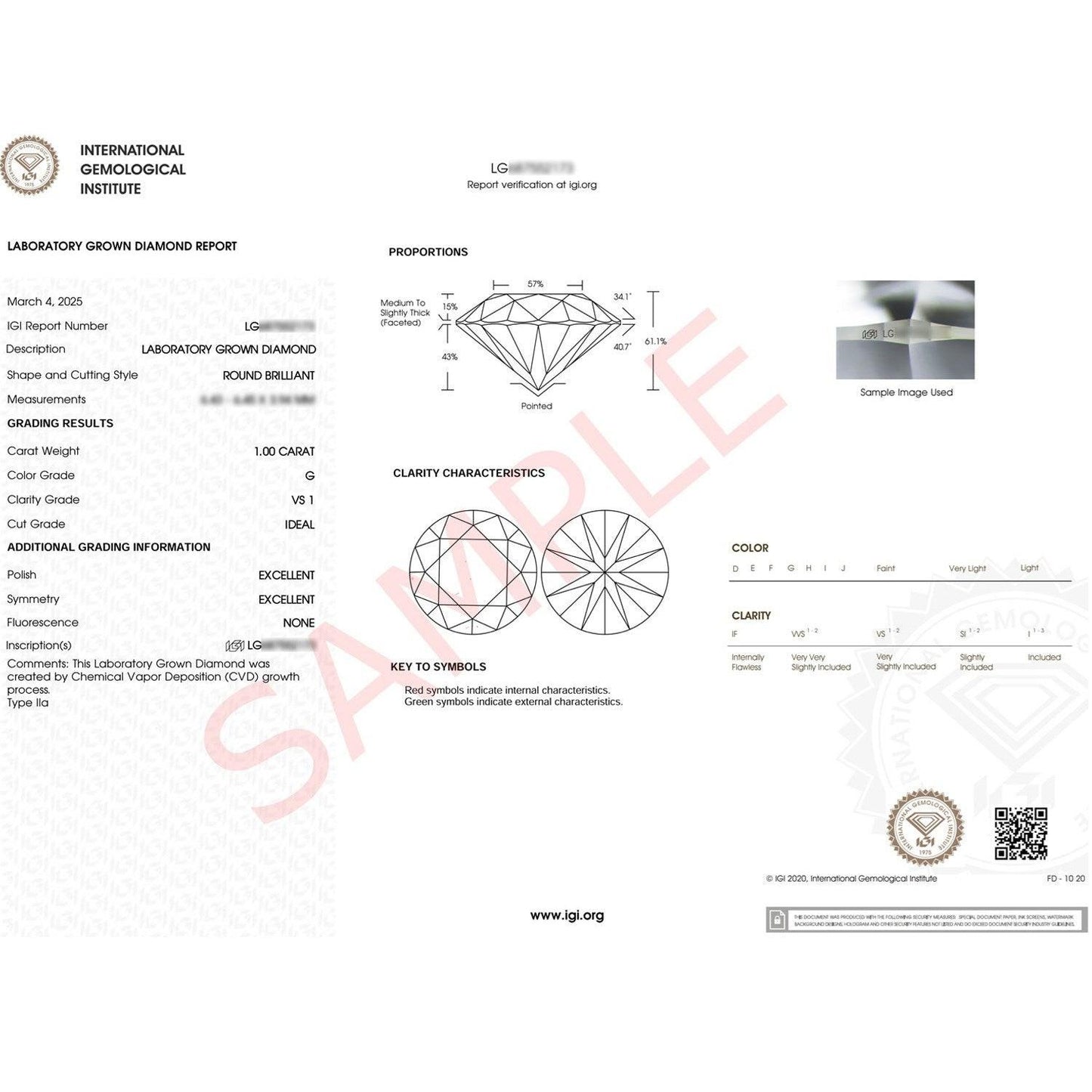 1 Carat Round Lab Grown IGI G/VS1 Diamond Solitaire Ring in Sterling Silver
