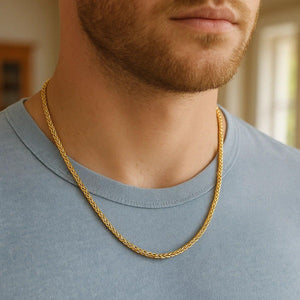14k Yellow Gold Diamond Cut Round Franco Chain (3.20 mm)