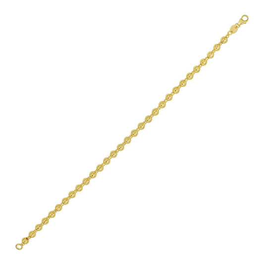 14K Yellow Gold Disco Diamond Cut Bead Chain (4.00 mm)