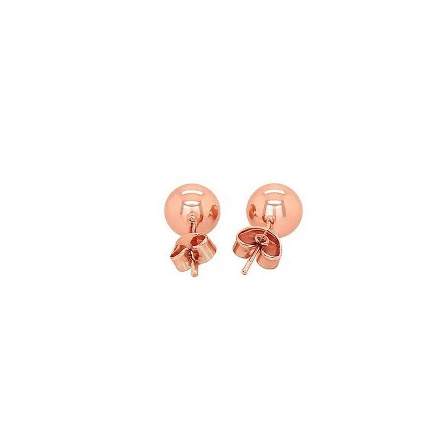 Classic Round Stud Earrings in 14k Rose Gold (7.00 mm)