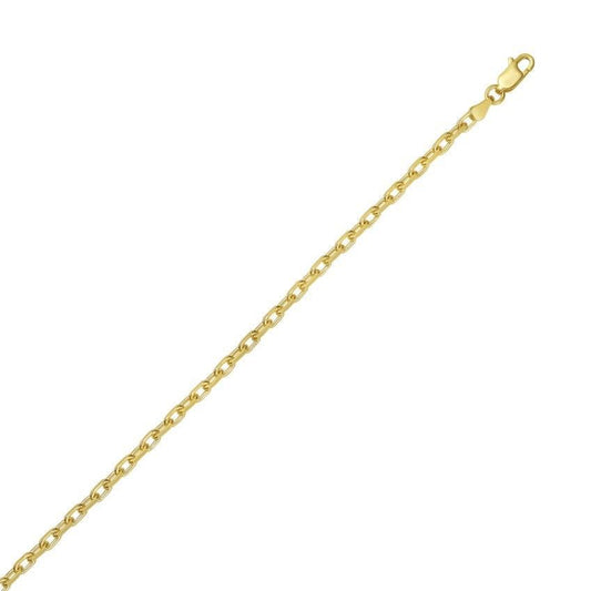 Sterling Silver Gold Plated French Cable Chain (3.40 mm)
