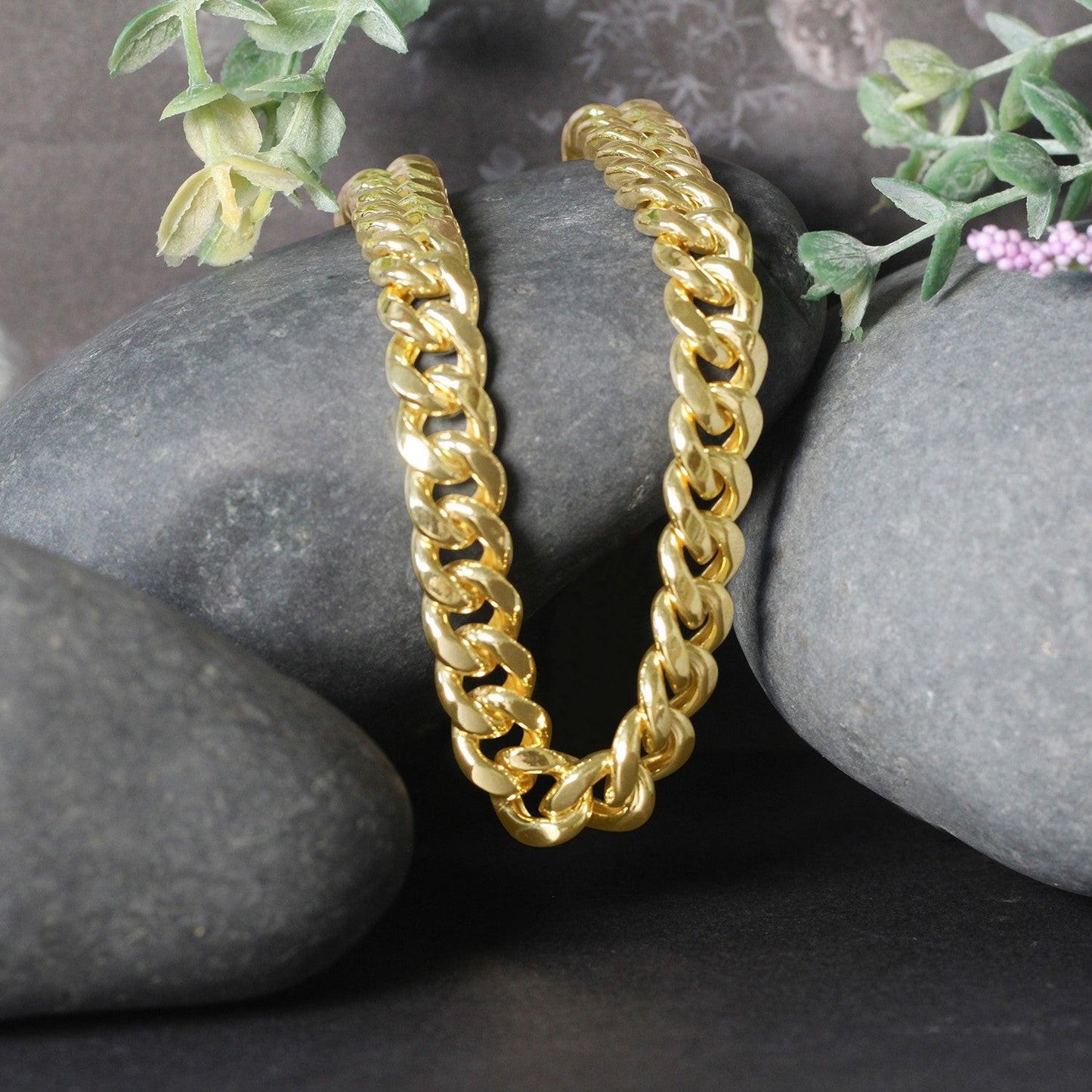 14k Yellow Gold Semi Solid Miami Cuban Chain (9.10 mm)