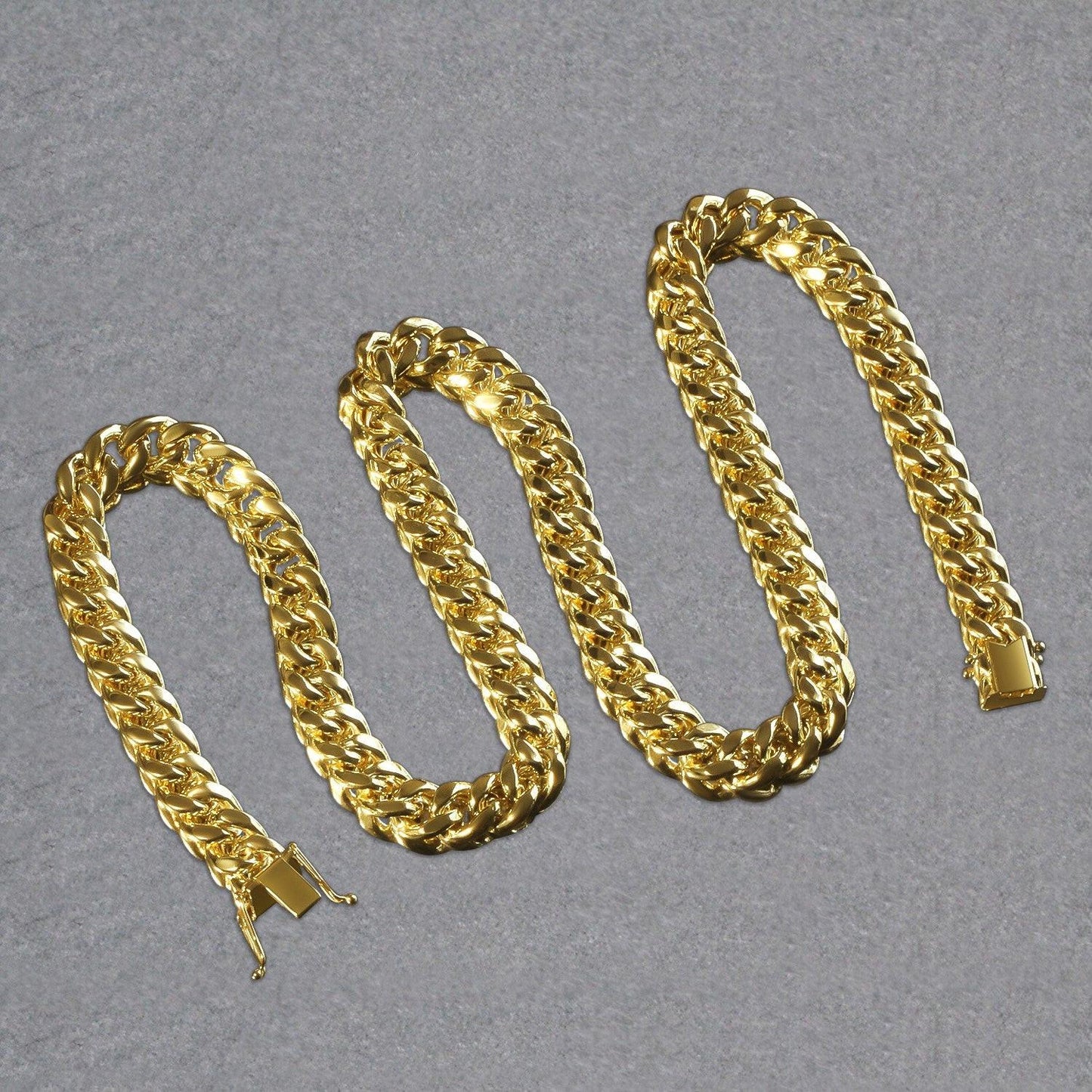 14k Yellow Gold Semi Solid Miami Cuban Chain (9.10 mm)