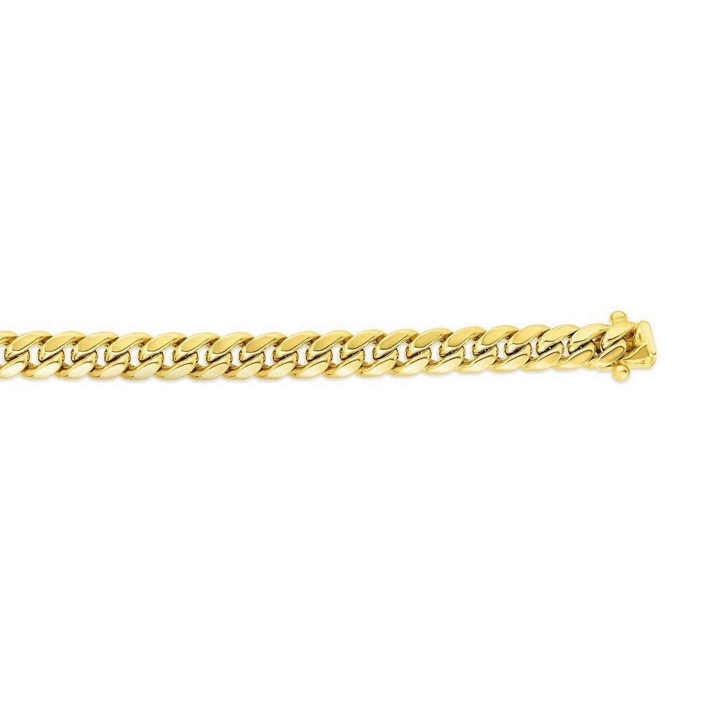 14k Yellow Gold Semi Solid Miami Cuban Chain (9.10 mm)