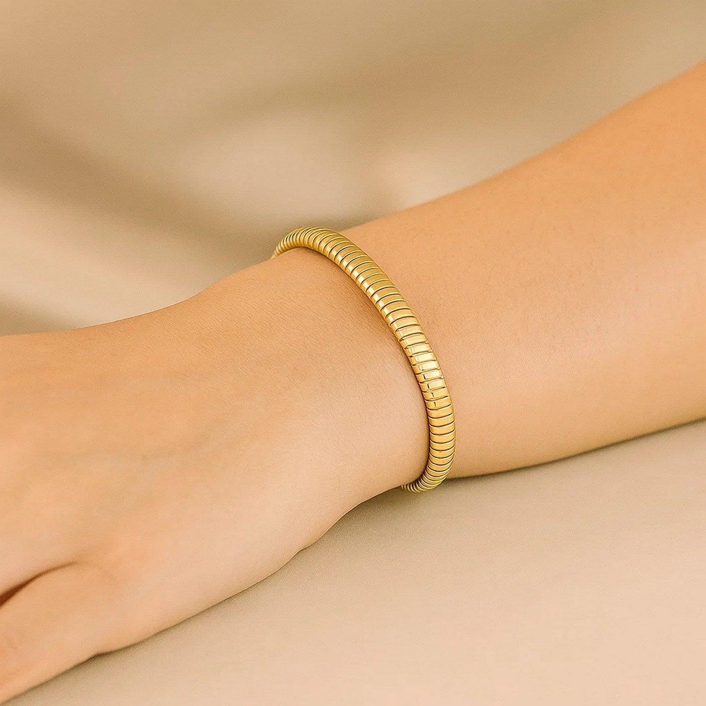 14K Yellow Gold Tubogas Bracelet (5.00 mm)