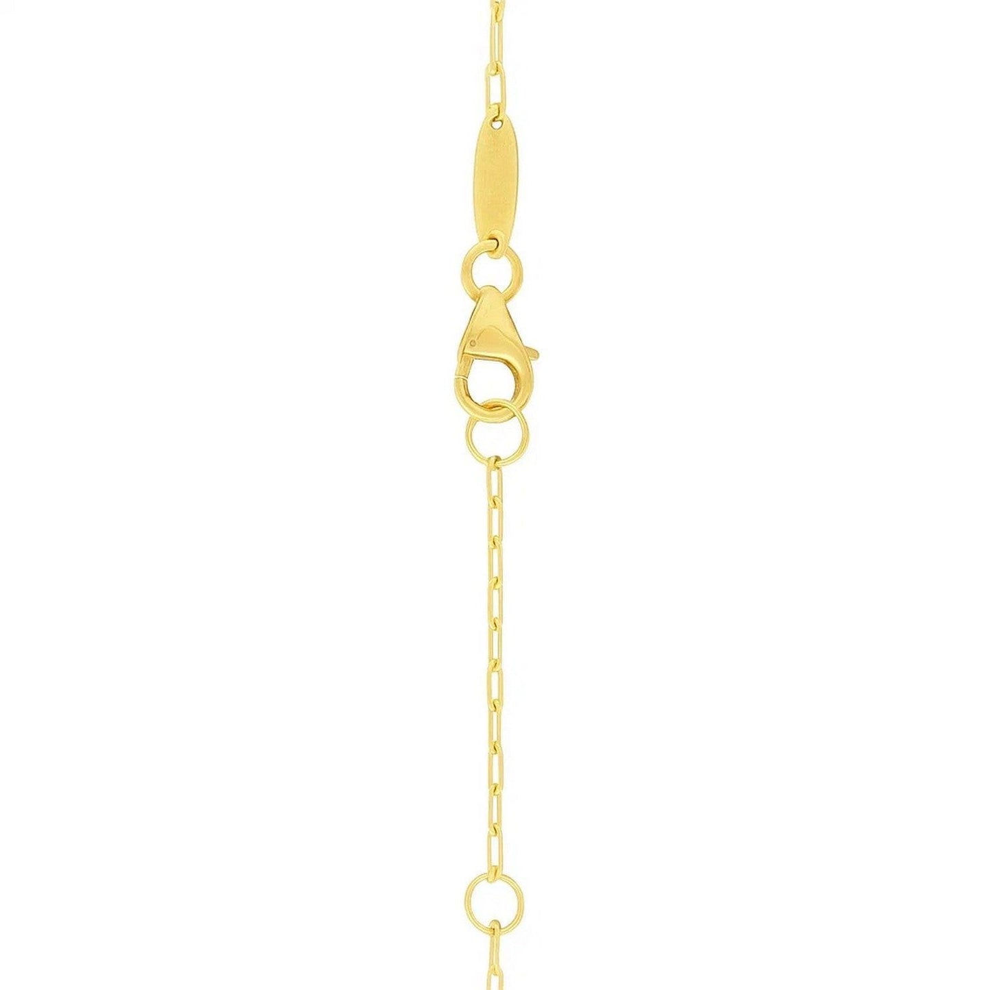 14k Yellow Gold Polished Heart Link Chain Necklace