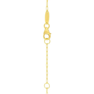 14k Yellow Gold Polished Heart Link Chain Necklace