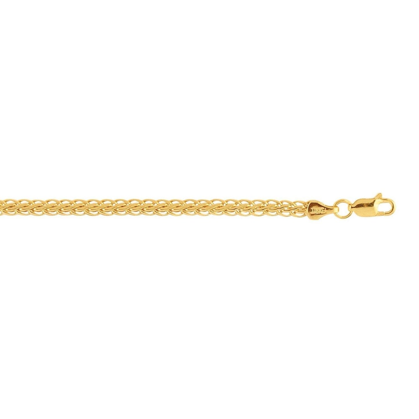 Fine Wheat Chain Bracelet in 10k Yellow Gold (3.00 mm)