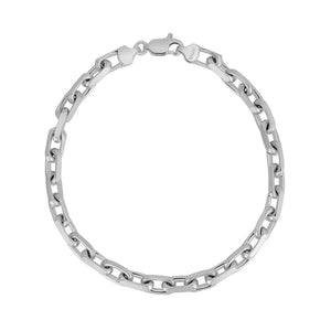 14k White Gold French Cable Chain Bracelet  (4.80 mm)