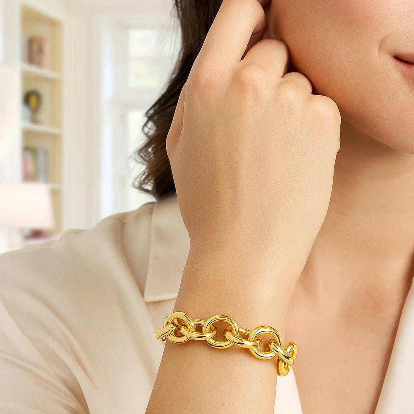 14k Yellow Gold Round Link Bracelet (11.60 mm)