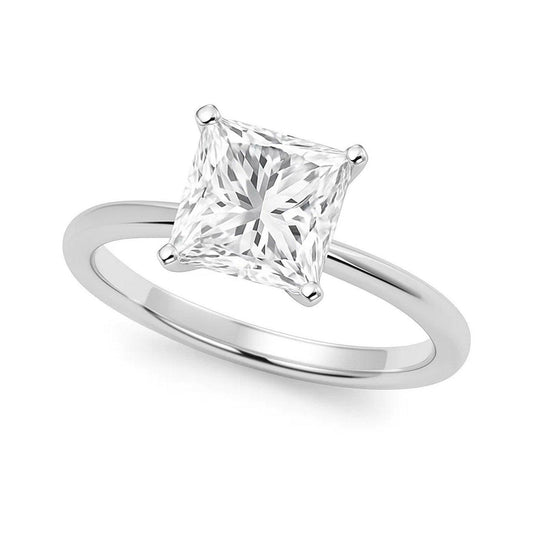 3 Carat Princess Lab Grown IGI G/VS1 Diamond Solitaire Ring in 14K White Gold