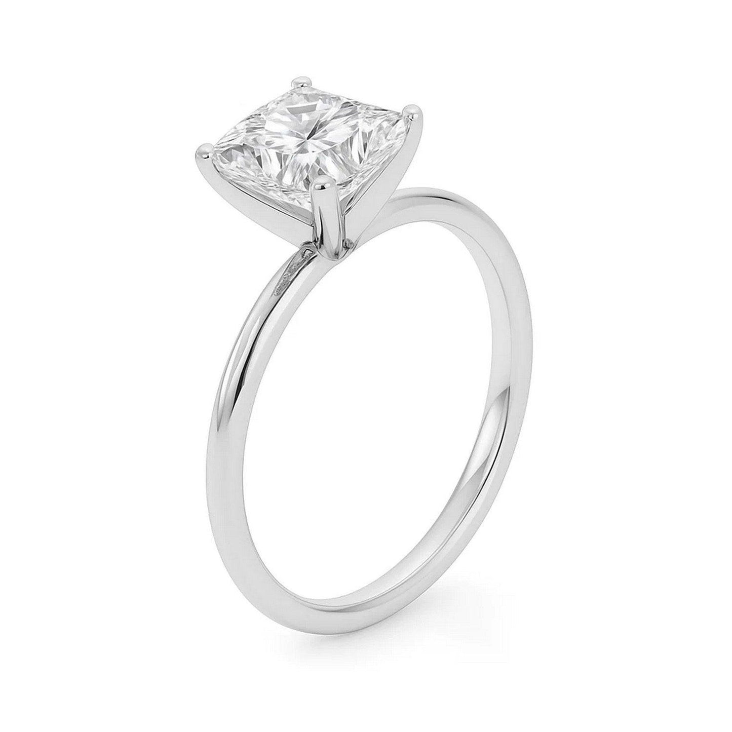 3 Carat Princess Lab Grown IGI G/VS1 Diamond Solitaire Ring in 14K White Gold