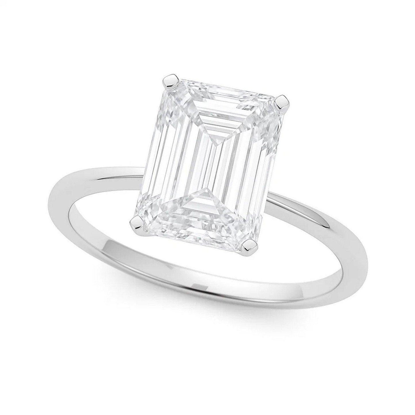 5 Carat Radiant Lab Grown IGI G/VS1 Diamond Solitaire Ring in 10K White Gold