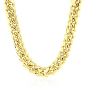 14k Yellow Gold Classic Miami Cuban Solid Chain (10.10 mm)