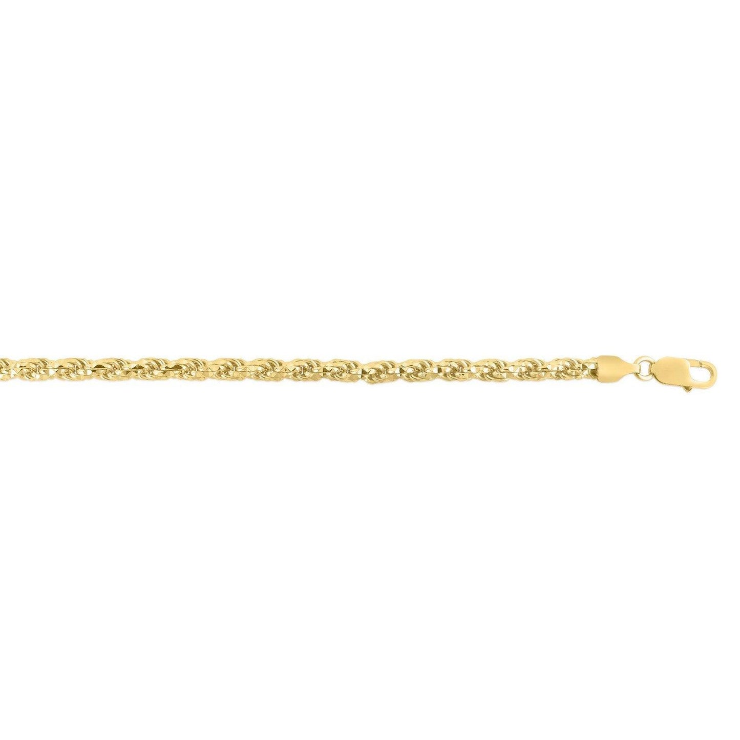 Sterling Silver Yellow Gold Plated Diamond Cut Royal Rope Chain (5.00 mm)