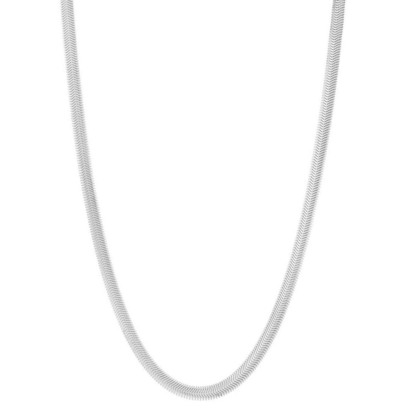 Sterling Silver Rhodium Plated Oval Snake Chain (6.40 mm)