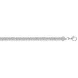Sterling Silver Rhodium Plated Oval Snake Chain (6.40 mm)