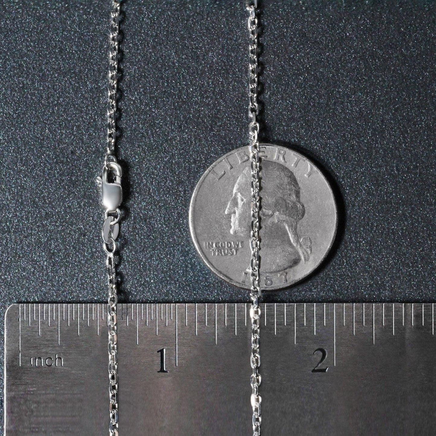 18k White Gold Diamond Cut Cable Link Chain (1.90 mm)