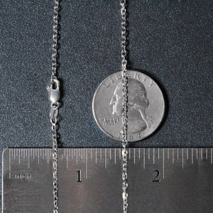 18k White Gold Diamond Cut Cable Link Chain (1.90 mm)