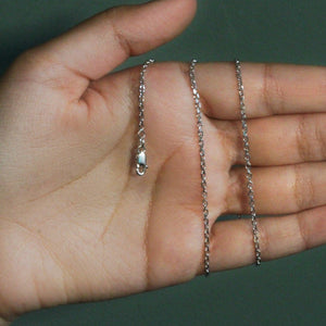 18k White Gold Diamond Cut Cable Link Chain (1.90 mm)