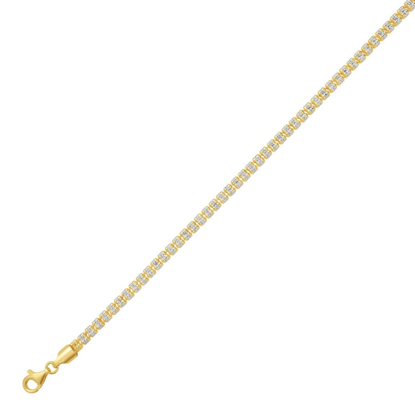 Sterling Silver with Gold Plated Ice Barrel Chain (4.00 mm)