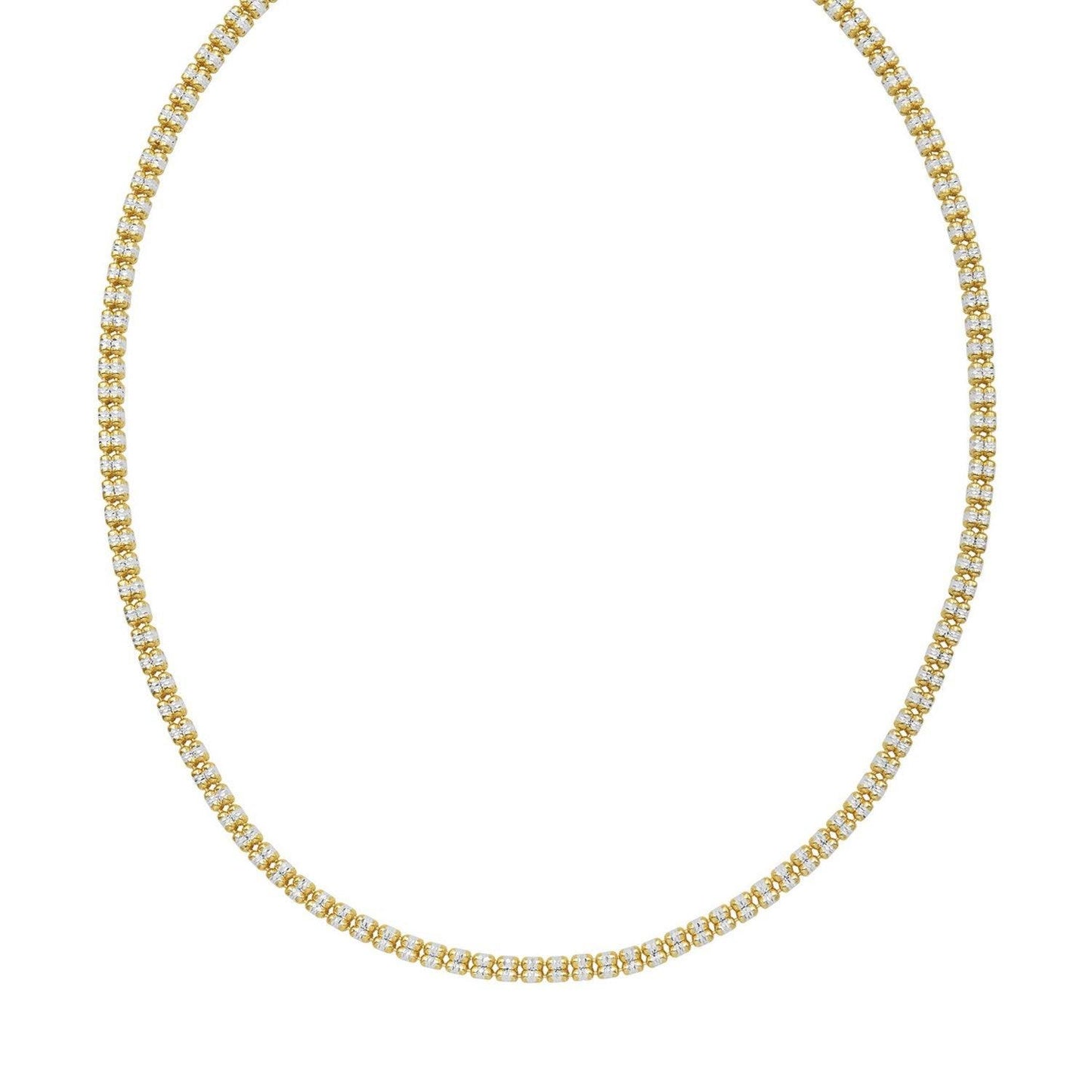 Sterling Silver with Gold Plated Ice Barrel Chain (4.00 mm)