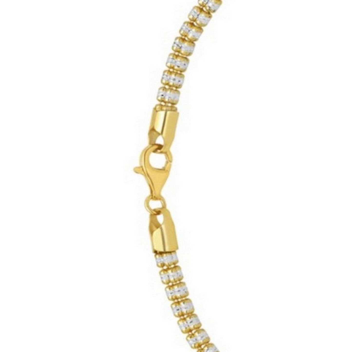 Sterling Silver with Gold Plated Ice Barrel Chain (4.00 mm)