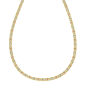 14K Tri Color Gold Pave Valentino Chain (3.50 mm)