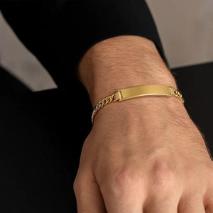 14K Yellow Gold Lite Cuban ID Bracelet (6.60 mm)