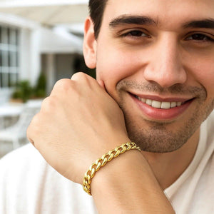 14k Yellow Gold Miami Cuban Semi Solid Bracelet (8.00 mm)