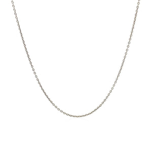 14k White Gold Round Cable Link Chain (1.10 mm)
