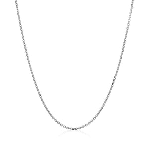 18k White Gold Diamond Cut Cable Link Chain (1.10 mm)