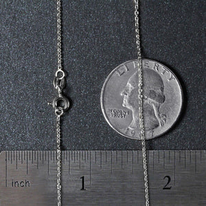 18k White Gold Diamond Cut Cable Link Chain (1.10 mm)