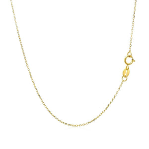 14k Yellow Gold Diamond Cut Cable Link Chain (0.87 mm)
