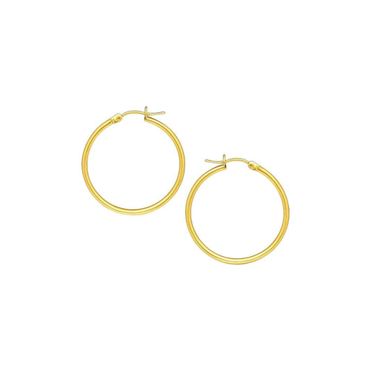 10k Yellow Gold Polished Hoop Earrings (2x40 mm)