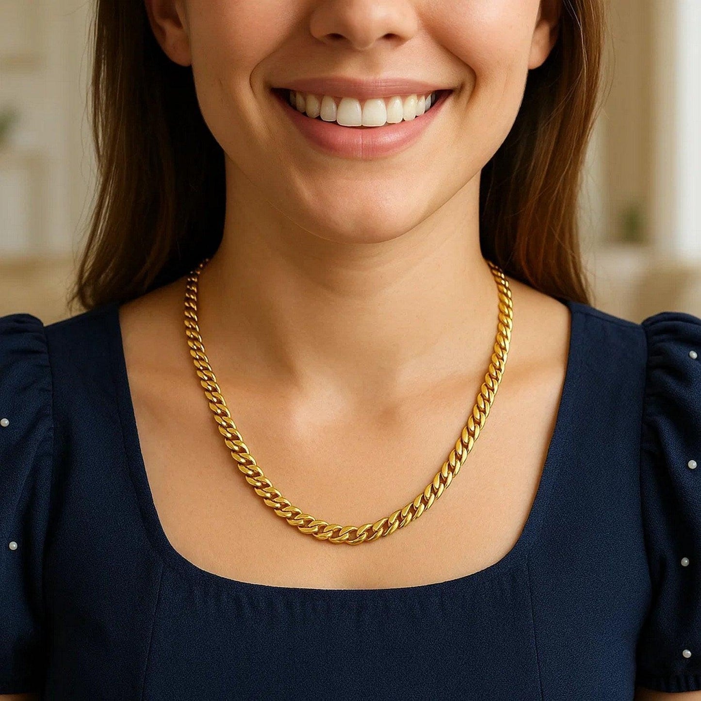 14k Yellow Gold Classic Miami Cuban Solid Chain (6.10 mm)