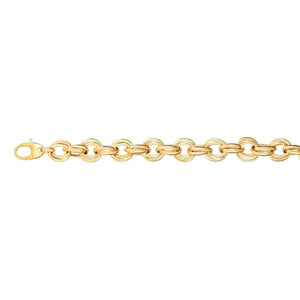 Twisted Double Link Bracelet in 14k Yellow Gold (11.80 mm)