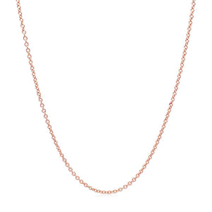 14k Rose Gold Round Cable Link Chain (1.25 mm)