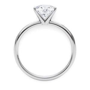 5 Carat Round Lab Grown IGI G/VS1 Diamond Solitaire Ring in 14K White Gold