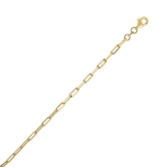 Sterling Silver Gold Plated Paperclip Anklet