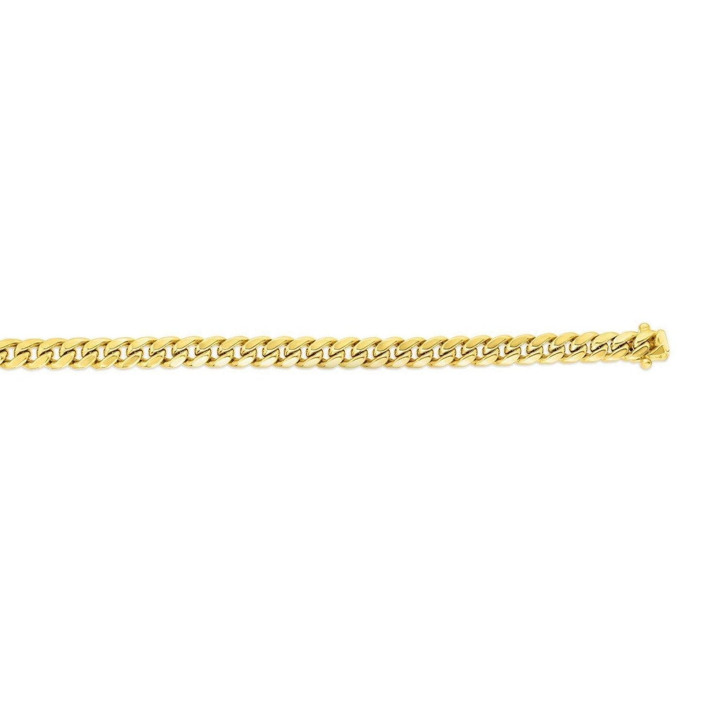14k Yellow Gold Classic Miami Cuban Solid Bracelet (8.20 mm)