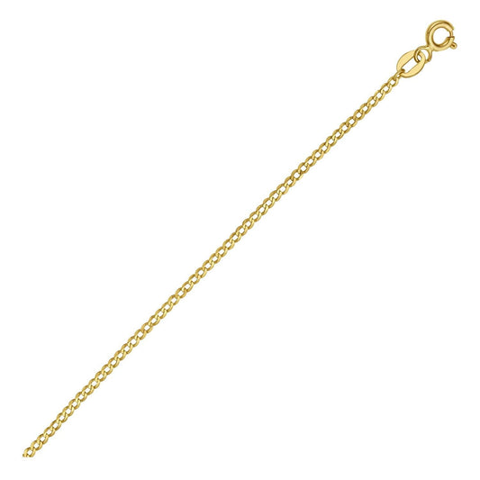 14k Yellow Gold Solid Curb Chain (2.60 mm)